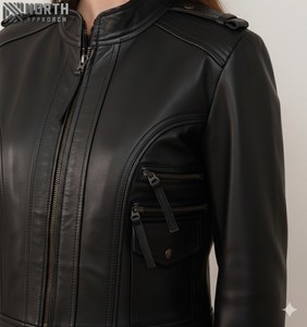 Hot Selling Fashion Casual <b>Hip</b> Hop Winter Women Breathable Leather Jacket Women Fashionable Leather Jacket Custom Leather Jacket - Product Image 5