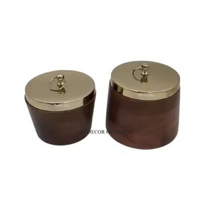Qualité luxueuse, fabrication en bois, forme cylindrique, pots et bols de service pour fruits secs et noix, accessoires de cuisine en provenance d'Inde - Product Image 2