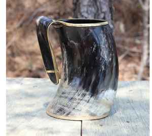 Taza de cuerno Estilo europeo Tallado Beber Cuerno Jarra Búfalo Buey Cuerno Ágata Café - Product Image 2