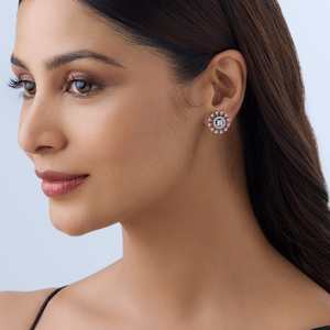 Boucles d'oreilles en zircon 160452 - Vintage, tendance, religieuses, en forme de boule, lune et étoile, pour femme, en alliage de zinc, perle et diamant, pour soirée - Product Image 5