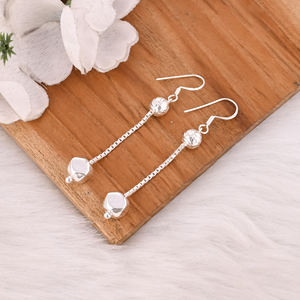 Pendientes Colgantes de Plata 925 con Diseño Clásico Personalizado para Chicas y Mujeres, para Uso Universitario, de Oficina y Diario, a Precio de Mayoreo - Product Image 4