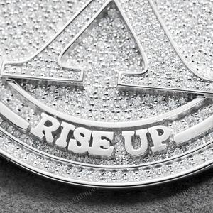 Pendentif en diamant moissanite personnalisé avec logo X glacé, plaqué or sur argent 925, pendentif avec nom de logo, fabrication de bijoux de haute qualité - Product Image 3