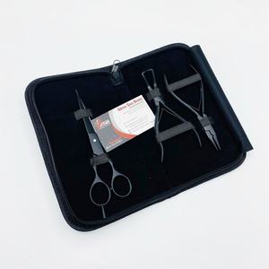 Pince applicateur d'extension de cheveux en microbilles noires mates en gros - Product Image 2