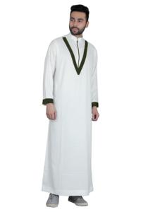 2023 nouveau Thobe arabe Jubba conçoit des vêtements musulmans de Dubaï blanc teint personnalisé hommes Thobe poitrine rayure musulman traditionnel - Product Image 4
