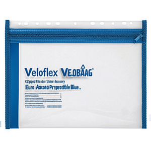 Veloflex VELOBAG XS Zippered <b>File</b> Folder Accessory with Euro Slot Polypropylene Blue - Product Image 2
