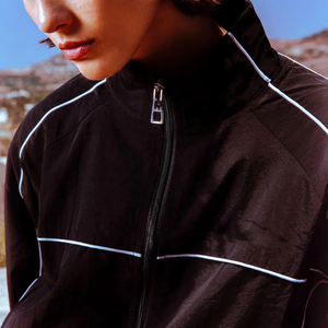 Men Jogger Sets Windbreaker Two Piece Set Patchwork Zip up Puff Track <b>Jacket</b> and Track Pants Custom Nylon Reflective Tracksuit - Product Image 4