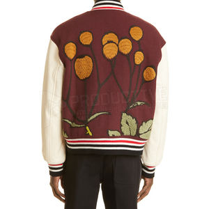 เสื้อแจ็กเก็ตผ้าใบผู้ชาย OEM แบบเลตเทอร์เมนแขนยาวคอตั้งสำหรับฤดูหนาว - Product Image 3