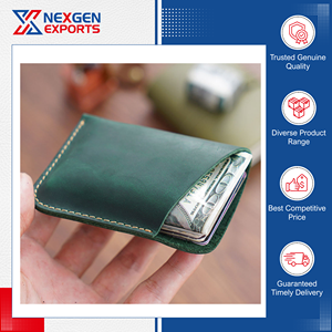 Porte-cartes en cuir véritable de qualité supérieure, cousu à la main, disponible en grande quantité, option de logo personnalisé, origine Inde - Product Image 4