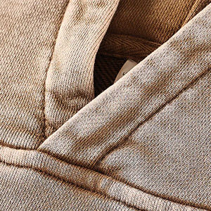 Sudadera con capucha de algodón 100% lavada con ácido Vintage para hombre, ropa de calle de gran tamaño de peso pesado con hombro caído para invierno - Product Image 4