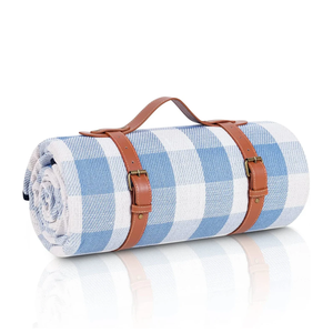 Manta de <span class=keywords><strong>Picnic</strong></span> Portátil a Cuadros, Impermeable y Plegable, con Correa de Transporte de Cuero PU para Playa, <span class=keywords><strong>Parque</strong></span>, Camping, Viajes al Aire Libre - Product Image 6