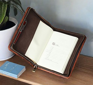 Tùy chỉnh padfolio thư mục nhà sản xuất, đa chức năng <span class=keywords><strong>Zip</strong></span> da A4 Kích thước thư mục tập tin Nâu danh mục đầu tư tùy chỉnh logo LP-0008 - Product Image 6