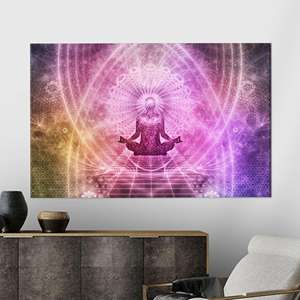 Lienzo de arte minimalista para meditación - Impresión moderna de decoración de pared Aura, 1P: Gallery Wrapped - Product Image 1