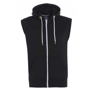 <b>Men's</b> <b>Sleeveless</b> Zip up <b>Hoodie</b> Solid Pattern Bodybuilding Gym Tank Tops Plus Size Stringer <b>Hoodie</b> 100% Cotton Gym Fitness Wear - Product Image 3