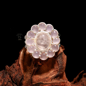 Bague en pierre précieuse de quartz rose naturel-pierre de protection-bague faite à la main-argent Sterling 925-bague de fête-forme ovale-bague en gros - Product Image 4