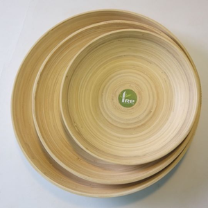 Assiette en bambou filé écologique pour ustensiles de cuisine prix de gros fabriquée au Vietnam Assiette de service en bambou enroulé - Product Image 2