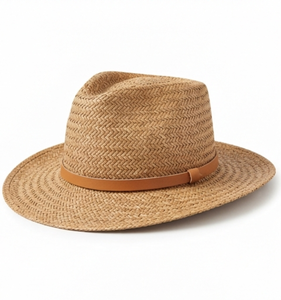 Personalized Odm Oem Woven Straw <b>Fedora</b> <b>Hat</b> Eco Friendly Wide Brim Sunshade Summer Trilby Cap with Leather Band for Outdoor Wear - Product Image 1