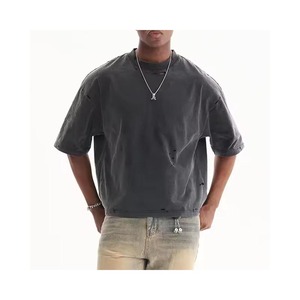 เสื้อยืดพิมพ์ลายสกรีนเสื้อยืดโอเวอร์ไซส์ชายเสื้อโชว์ไหล่ - Product Image 1