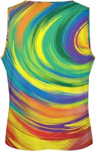 Camiseta sin mangas para hombre Edgeco International, diseño abstracto con remolinos coloridos, ecológica, de secado rápido, para entrenamiento, gimnasio y fitness. - Product Image 4