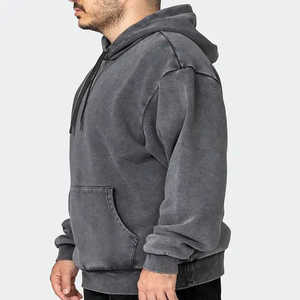 Vente en gros de sweats à capuche délavés à l'acide de haute qualité sweats à capuche personnalisés pour hommes 100% coton pull Vintage sweats à capuche surdimensionnés - Product Image 3