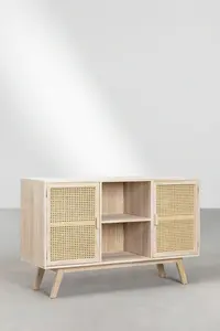 Aparador Modular de Madera Maciza de Ratán Natural con Diseño Moderno de Mimbre, Madera de Mango, Estilo Nórdico - Product Image 2