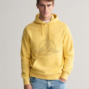 100% coton biologique sweats à capuche pour hommes surdimensionné polaire teint uni pour l'hiver matériau écologique taux de gros - Product Image 6