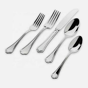 Couteau de cuisine à domicile, fourchette, cuillère, argenterie, fourchette, cuillère en acier inoxydable, nouveau design, finition argentée, double doublure, manche - Product Image 1