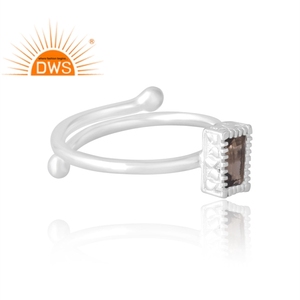 Meilleure vente 925 Sterling Silver Natural Smoky Gemstone Ring bijoux personnalisés pour les femmes cadeau pour elle - Product Image 4
