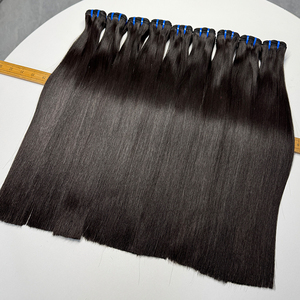 ผมแท้แบบตรงธรรมชาติ  แบบ Double Weft  สีธรรมชาติ  ปลายผมเต็ม นุ่มลื่น  ผมยาวตรง สำหรับทำวิกและถักเปีย - Product Image 6