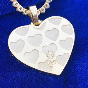 2.50CT Princesse Coupe Rond Moissanite 14k Finition Or Blanc Pendentif avec Plaqué Or Style Hip Hop Charm Collier - Product Image 2