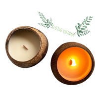 Cáscara de coco ecológica vietnamita para hacer velas/cuencos de velas de coco en bolsas de lino precio barato de Eco2go Vietnam