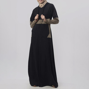 Femmes Modeste Style LM013 Ironfree Chiffon À Capuche Abaya Hijab Mignon Musulman pour Attaché Écharpe Poches Robe - Product Image 3