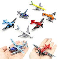 Nouvel arrivage : Ensemble de modèles d'avions jouets moulés sous pression, incluant un avion de passagers coulissant, un avion monopropulseur et un petit hydravion en métal