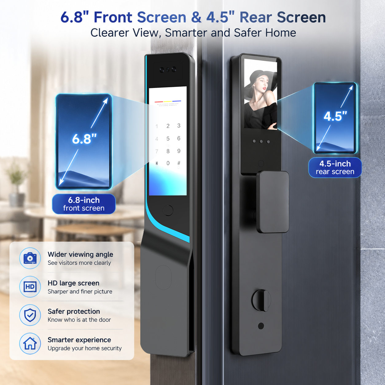 3D Face Recognition Door Lock Fully Automatic Electronic Digital Biometric Fingerprint Smart Gate Lock With Facial Palm Vein · image 6