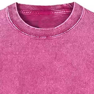 Venta al por mayor nuevo diseño hombres ácido lavado Camiseta 100% algodón en blanco calidad superior L ácido lavado camisetas para hombres - Product Image 3