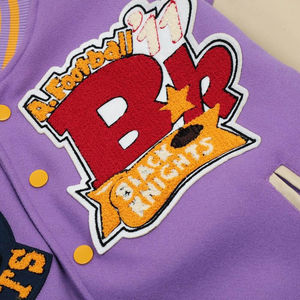 Chaqueta Universitaria de Lana para Hombre, Otoño Invierno, Talla Grande, Mangas de Cuero Estilo Béisbol, Estilo Grafiti, Chaquetas para Hombre - Product Image 3