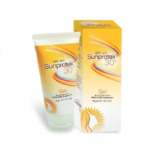 Sunprotek SPF 30 + P +++ 나노 기술로 광범위한 스펙트럼 경량 자외선 차단제 젤 유해한 UVA Rays-50g 피부를 보호