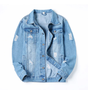 Bouton personnalisé femmes Jean plaine Denim veste automne vêtements pour femmes dans toutes les tailles patchwork Jeans veste - Product Image 1