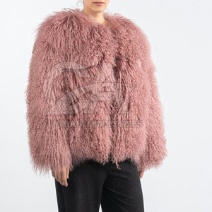 Abrigo de Piel de Mongolia de Manga Larga en Talla Adulto, Chaqueta Cálida de Invierno para Mujer, Abrigo de Piel de Mongolia Genuina - Product Image 1