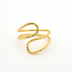 Minimalist Brass Wire <b>Ring</b> 18k Gold Plated Geometric <b>Statement</b> Wholesale <b>Ring</b> For Women+ - Product Image 1