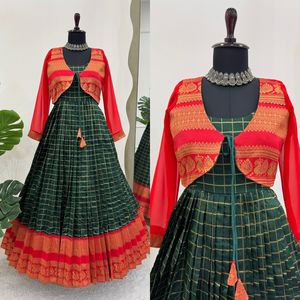 Costume Ethnique Fusion Jacquard Premium en Soie avec Toile Pata et Micro Doublure Disponible en M XL XXL avec Marge 3XL - Product Image 4