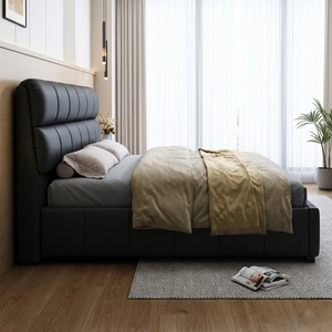 Pronto per la Spedizione: Letto Matrimoniale in Vera Pelle Italiana di Lusso Leggero, Struttura KD, Mobili per Camera da Letto, Letto con Contenitore a Gaslift, OEM - Product Image 3