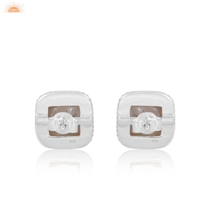 Latest Design Mother of Pearl Cushion Shape Gemstone 925 Sterling Silver Handmade <b>Earrings</b> Custom Jewellery Manufracturer - Product Image 4