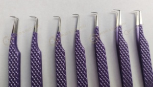Pinzas de pestañas de 90 grados, de acero inoxidable, con volumen, logotipo personalizado, superventas - Product Image 6