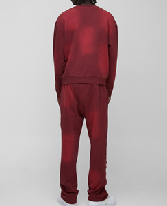 Survêtement à capuche personnalisé OEM, délavé à l'acide, style streetwear, épaules tombantes, hiver, 2 en 1, 100% coton - Product Image 2