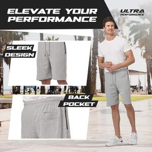 Pantalones cortos deportivos de ultra rendimiento para hombre, ropa deportiva para exteriores, paquete de 3, pantalones cortos informales para entrenamiento en el gimnasio con bolsillos con cremallera, teñido liso - Product Image 3