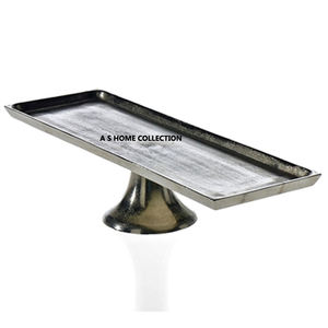 Estilo tradicional de aluminio, última llegada, Color plateado brillante, increíble bandeja con asa dorada, decoración del hogar, bandeja usada para fiestas - Product Image 5