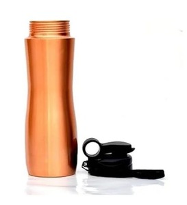 Logotipo personalizado 330 GM Designer Curve Botella de cobre 1 L Vasos de plástico Revitaliza tu bienestar Hecho a mano Curvo - Product Image 6