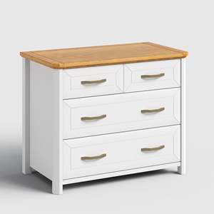 Commode de chambre moderne à 4 tiroirs, commode de rangement en bois minimaliste, unité de rangement compacte pour chevet - Product Image 3