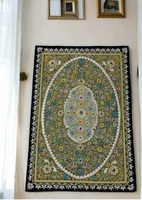 Arte Decorativo de Pared, Bordado Rectangular de Terciopelo con Diseño Abstracto Dorado, Estilo Zardozi, Hecho a Mano, Decoración Moderna para el Hogar, Regalo de Cumpleaños