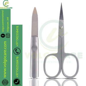 Ciseaux à poils de nez incurvés et arrondis de qualité supérieure pour hommes, ensemble de 2 ciseaux de manucure à cuticules pour ongles Kit de cisailles pour barbe moustache - Product Image 3
